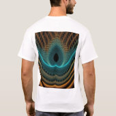 Blue Candle Flame Fractal Abstract T-shirt (Achterkant)