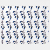 Blue Canterbury Bells Vine Flowers Fleece Blanket (Voorkant (Horizontaal))