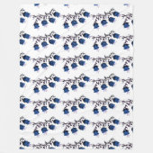 Blue Canterbury Bells Vine Flowers Fleece Blanket Deken (Voorkant)