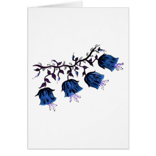 Blue Canterbury Bells Vine Flowers Sympathy Card
