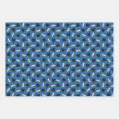 Blue Caps Diplomas Mixed Graduation Patterns Inpakpapier Vel (Voorkant)