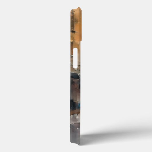  Blue Car in Foggy Cityscape Case-Mate iPhone Case (Achterkant / Rechts)