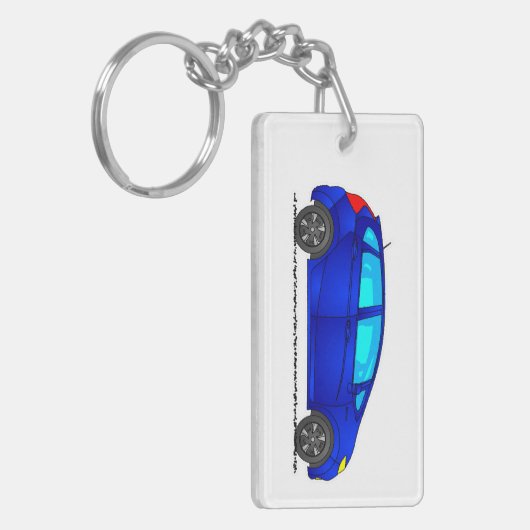Blue Car Keyring, Cars Key Fob, Sleutelhanger (Voorkant Links)