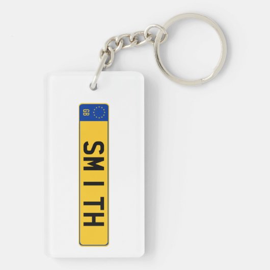 Blue Car Keyring, Cars Key Fob, Sleutelhanger (achterkant)