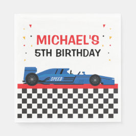 Blue Car Racing Party Servet