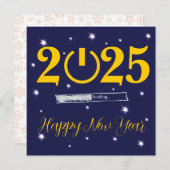 Blue Card Happy new Year Notitiekaartje (Voorkant / Achterkant)