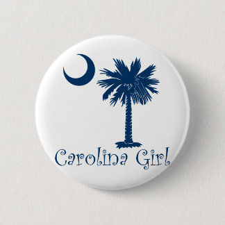 Blue Carolina Girl Palmetto Ronde Button 5,7 Cm