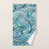 Blue Carp Koi Fish Pattern Bad Handdoek (Handdoek)