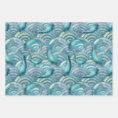 Blue Carp Koi Fish Pattern Inpakpapier Vel (Voorkant 3)