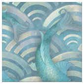 Blue Carp Koi Fish Pattern Stof (Close Up)