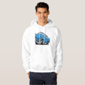 Blue Cartoon Car Hoodie (Voorkant volledig)