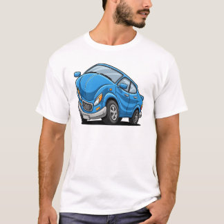 Blue Cartoon Car T-shirt