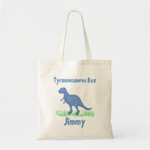 Blue Cartoon Dinosaur Canvas tas