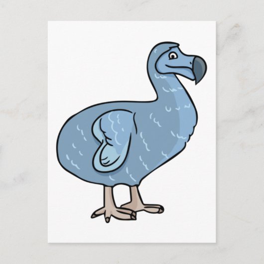 Blue Cartoon Dodo Bird Briefkaart (Voorkant)