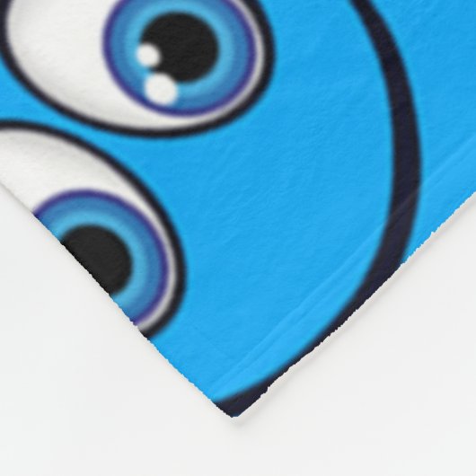 Blue Cartoon Face Pattern Fleece Deken (Hoek)