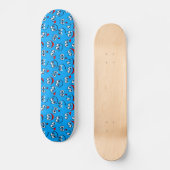 Blue Cartoon Face Pattern Skateboard (Voorkant)