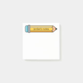 Blue Cartoon Pencil Illustratie Jouw naam's Notes (Voorkant)