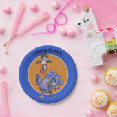 Blue Cartoon Turkey Gobble Papieren Bordje (Feest)