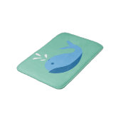 Blue Cartoon Whale Custom badmat (Gekanteld)