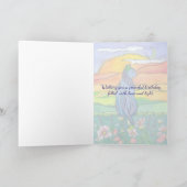 Blue Cat Happy Birthday Kaart (Binnen)