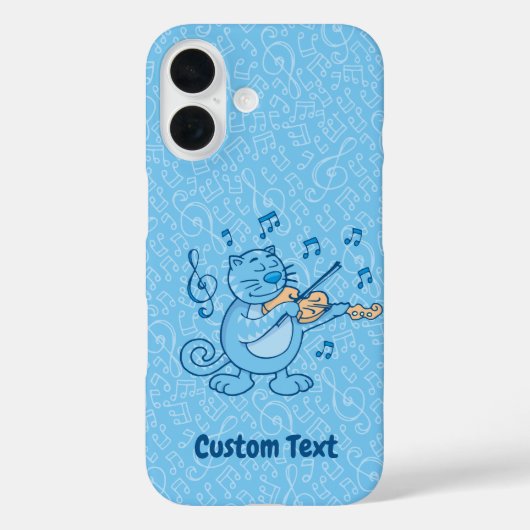 Blue Cat met Violin iPhone Case (Achterkant)