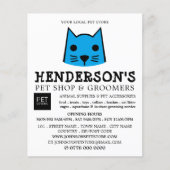 Blue Cat, Pet Store en Groomers Adverteren Flyer (Voorkant)