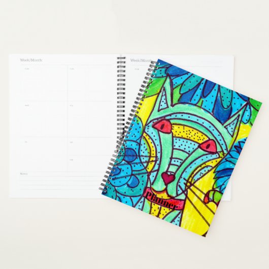 Blue Cat Planner (Devant avec enveloppe)