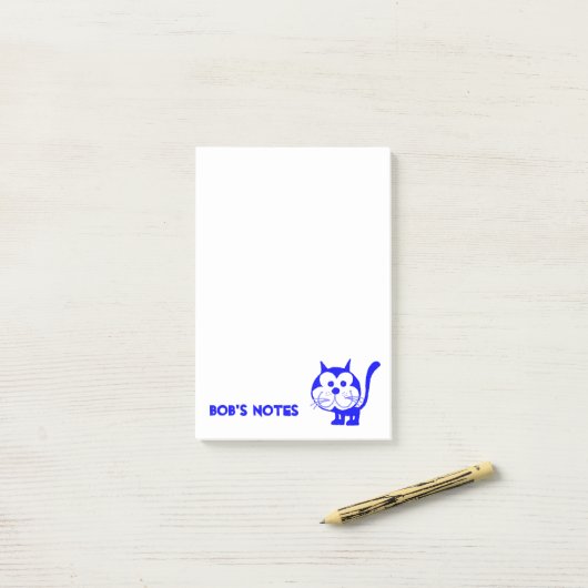 Blue Cat Post-It Notes (Op bureau)