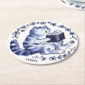 Blue Cat Reading Paper Onderzetter (Gebogen)