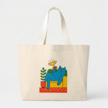 Blue Cat Trophy Lounger - Tote