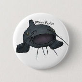 Blue catfish pin ronde button 5,7 cm (Voorkant)