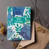 Blue Cats & branches Meilleur chat papa Carte de v