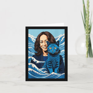 Blue Cats Wave for Kamala Funny voor Kamala Harris Kaart