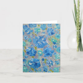 Blue Celebration bloemennota Kaart