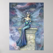Blue Celeste Fantasy Fairy Art Poster Print (Voorkant)