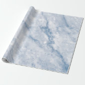 Blue Celestial White Grey Carrara Marble Stone Cadeaupapier (Uitgerold)