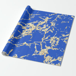 Blue Celestials Gold Marble Strokes Gift Idee Cadeaupapier