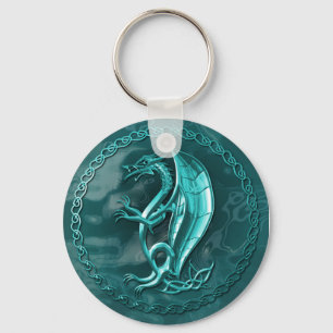 Blue Celtic Dragon Sleutelhanger
