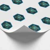 Blue Celtic Knot In A Six Sided Blue Frame Cadeaupapier (Hoek)