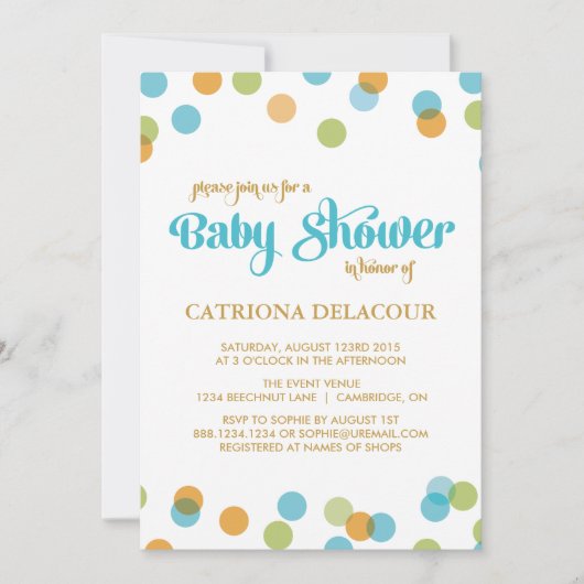 BLUE C'EST UN GARÇON CONFETTI | INVITATION BABY SH (Devant)