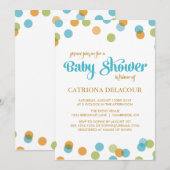 BLUE C'EST UN GARÇON CONFETTI | INVITATION BABY SH (Devant / Derrière)