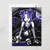 "Blue Chained" Gothic Fairy Art Briefkaart (Voorkant / Achterkant)