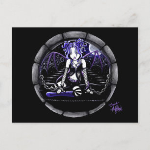 "Blue Chained" Gothic Fairy Art Briefkaart