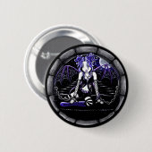 "Blue Chained" Gothic Fairy Art Pinback Button (Voorkant /achterkant)