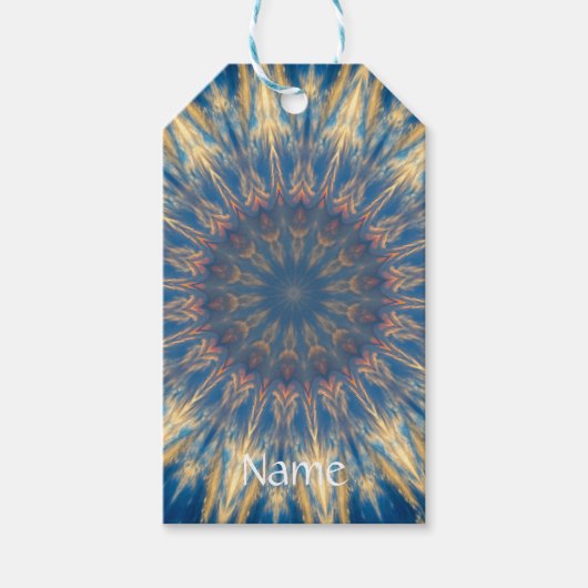 Blue Chakra Kaleidoscope Thunder_Cove Cadeaulabel (Voorkant)