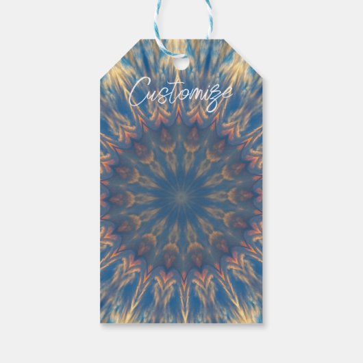 Blue Chakra Kaleidoscope Thunder_Cove Cadeaulabel (Achterkant)