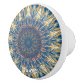 Blue Chakra Kaleidoscope Thunder_Cove Keramische Knop (Rechts)