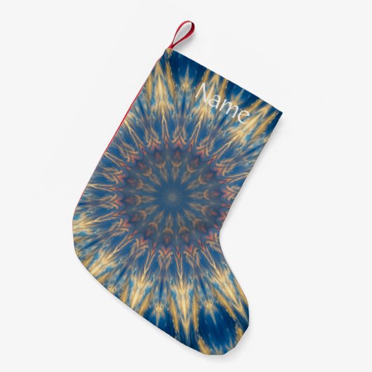 Blue Chakra Kaleidoscope Thunder_Cove Kleine Kerstsok (Voorkant (Hangend))