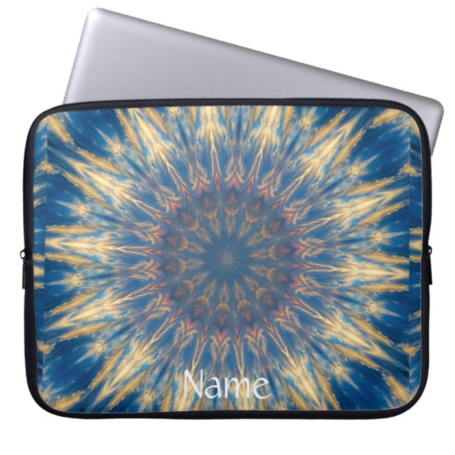 Blue Chakra Kaleidoscope Thunder_Cove Laptop Sleeve (Voorkant)