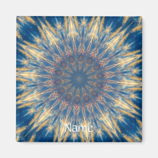 Blue Chakra Kaleidoscope Thunder_Cove Magneet (Voorkant)